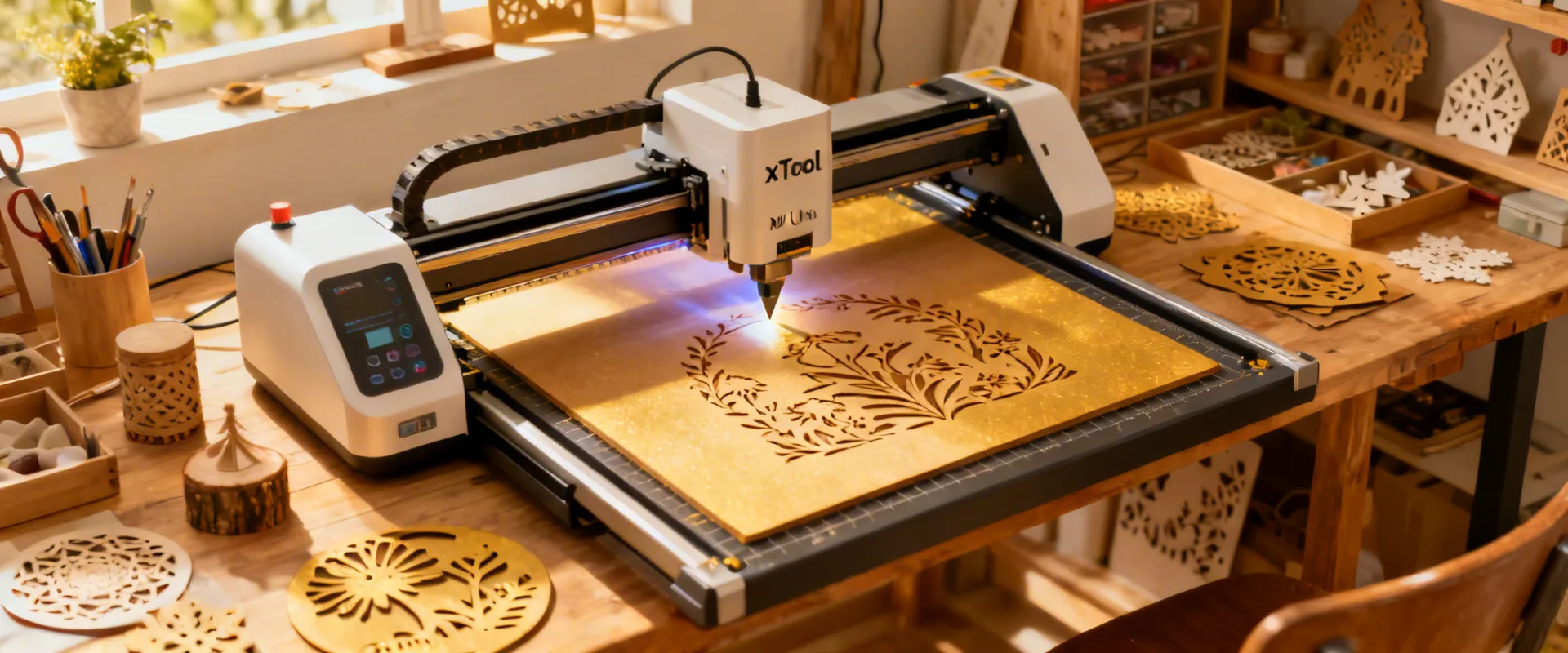 xTool M1 Ultra 4-in-1 Craft Machine in creative workshop