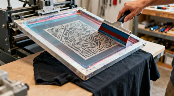 Screen printing process using laser-burned stencil